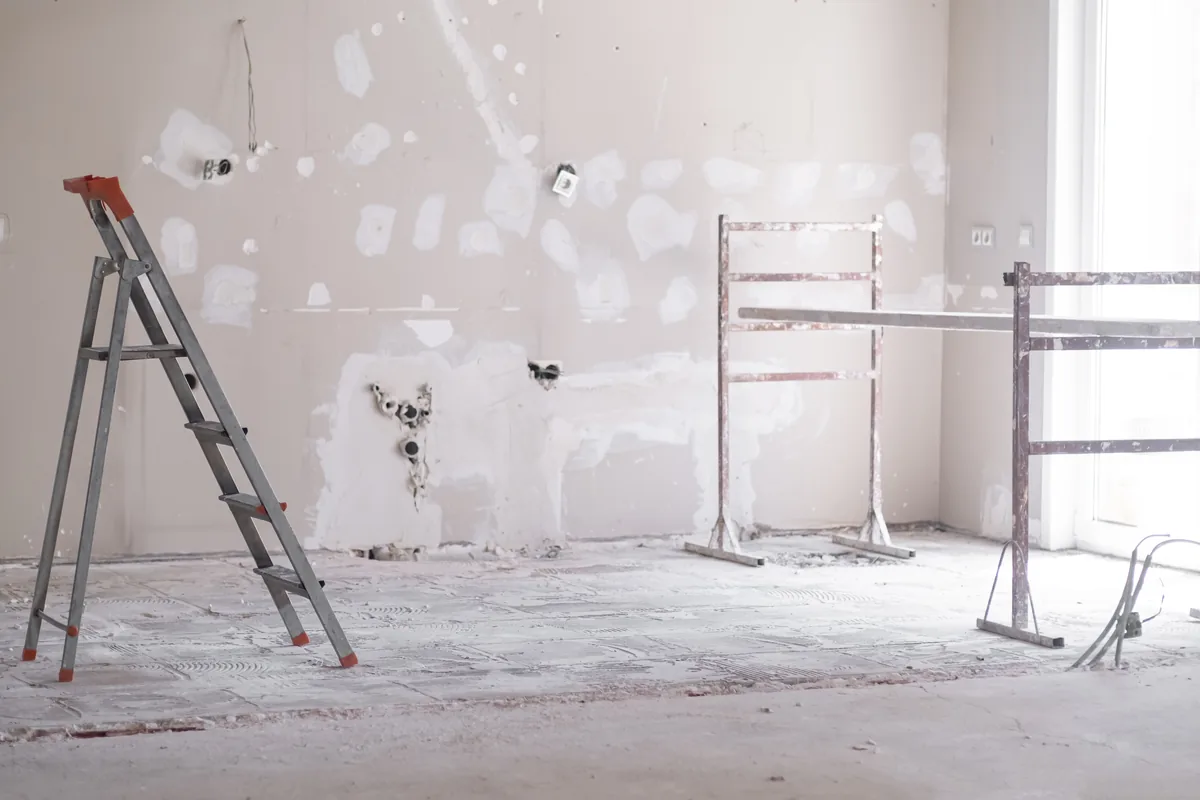 Room during renovation
